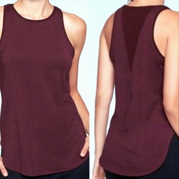 Athleta Essence Semi-Fitted Tank Burgundy/Wine Sz S - Picture 1 of 5